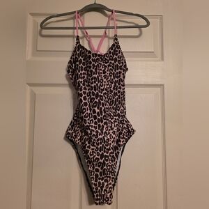 Leopard Print One Piece Swimsuit